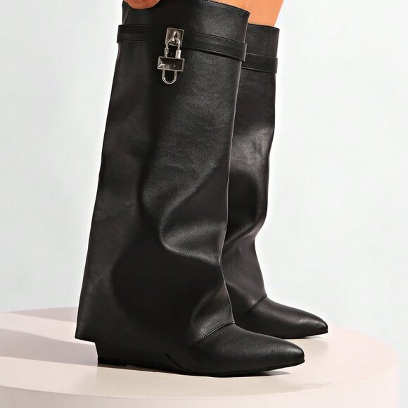 Pants - Black Casual Women's Western Knee-High Leggings